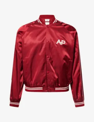AUSTIN POST Teddy Brand-Print Satin Jacket
