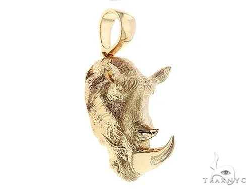 RINA - For Him CUSTOM 14K Yellow Gold Custom Made Rhino Pendant 65588 in Rose Gold – Pendant