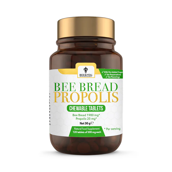 BEE&YOU Bee Bread Tablets 60g – Vitamins & Supplements > Supplements > Superfood Supplements > Royal Jelly & Propolis