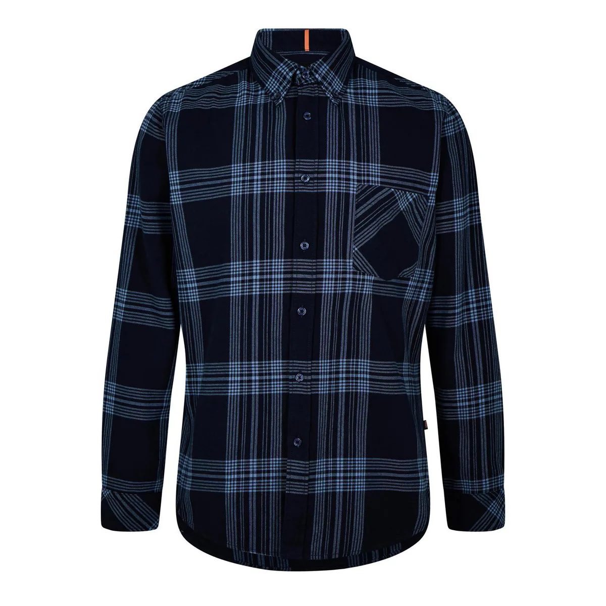 Boss Men's Rickert M Orange Long Sleeve Patterned Shirt