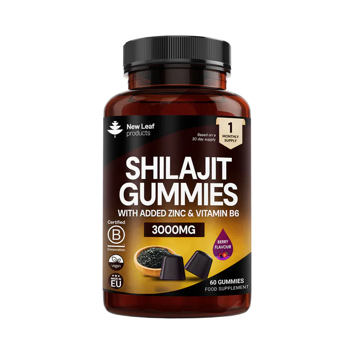 New Leaf Products Shilajit Gummies Enriched with Zinc & Vitamin B6 60 Gummies