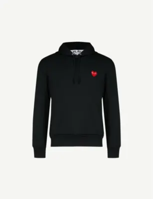 COMME DES GARCONS PLAY Heart-appliquéd stretch hoody detail 2