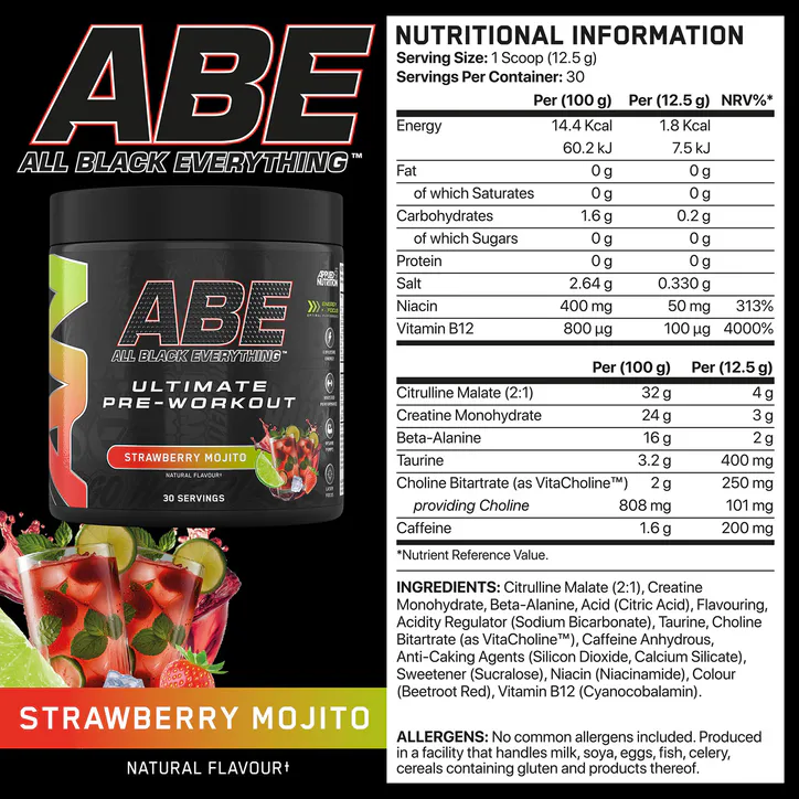 Applied Nutrition ABE Ultimate Pre Workout Strawberry Mojito 375g detail 3