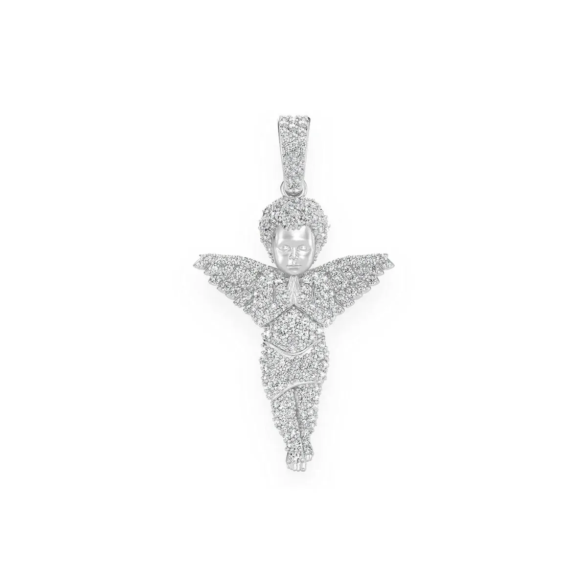 For Him Praying Angel Diamond Pendant in White Gold / Natural Diamond – Pendant