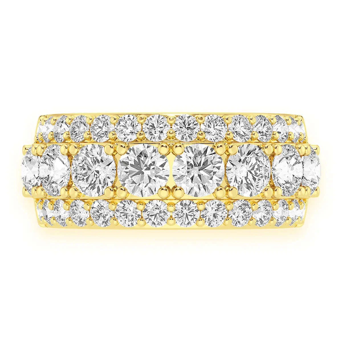 For Him Three Row Diamond Band in Rose Gold / Lab Grown Diamond – Ring