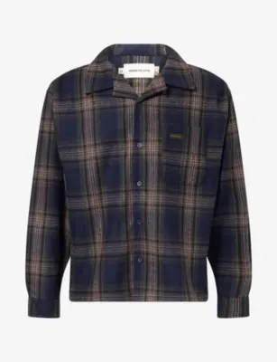 HONOR THE GIFT Plaid Wool-Blend Flannel Overshirt in NAVY – Mens | Shirts | Casual Shirts | Long-sleeved