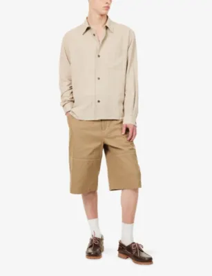 FRAME Check-Print Plaid Linen-Blend Shirt detail 2