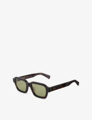 RETROSUPERFUTURE Caro 3627 Green Rectangular-Frame Acetate Sunglasses detail 3