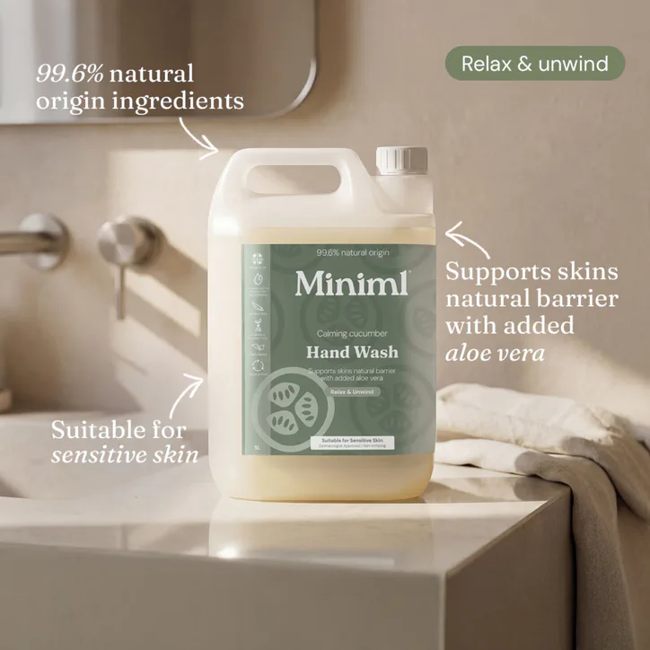 Miniml Hand Wash Calming Cucumber 5L Refill, additional product view 2