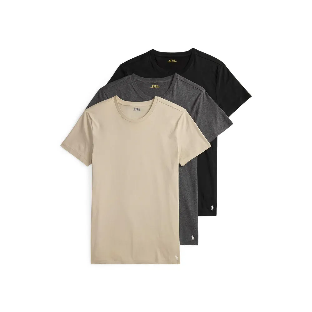 Polo Ralph Lauren 3-pack T-shirts in Stone/Grey/Blk – Clothing