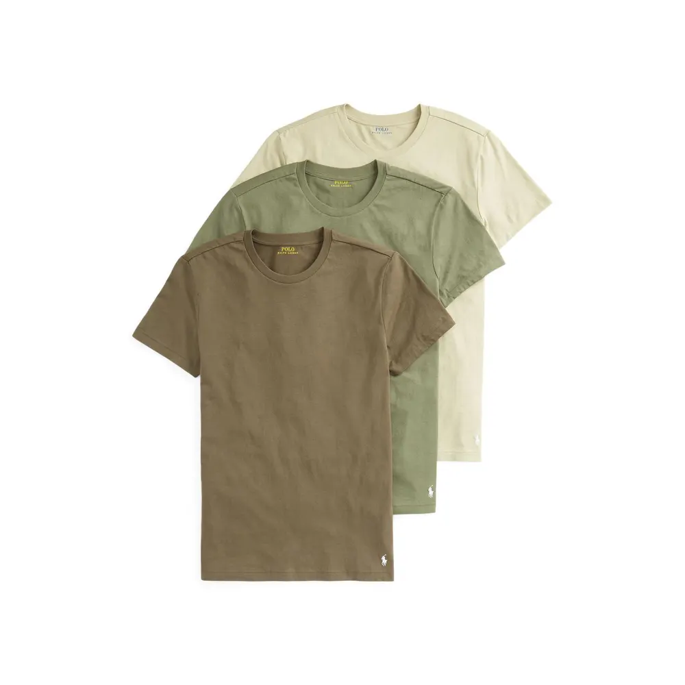 Polo Ralph Lauren 3-pack T-shirts in Olive/Olv/Green – Clothing