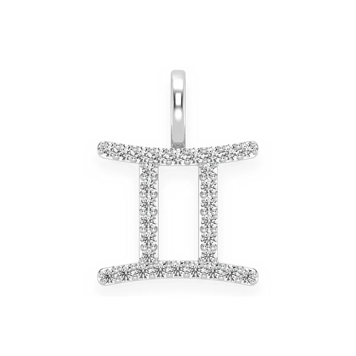 For Him Astrology Zodiac Diamond Pendant in Gemini / White Gold / Natural Diamond – Pendant