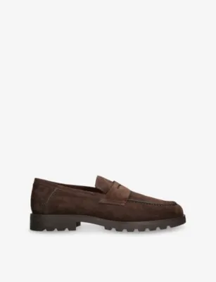 SANTONI Detroit Roccia Suede Loafers - NAVY - EUR 46 / 12 UK MEN in Dark Brown – Mens | Loafers