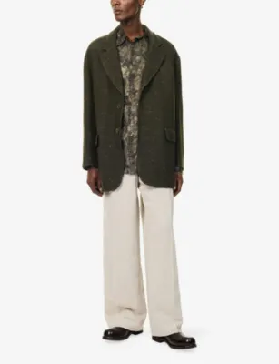 UMA WANG Java Cashmere-Blend Jacket in DARK GREEN, additional product view 2