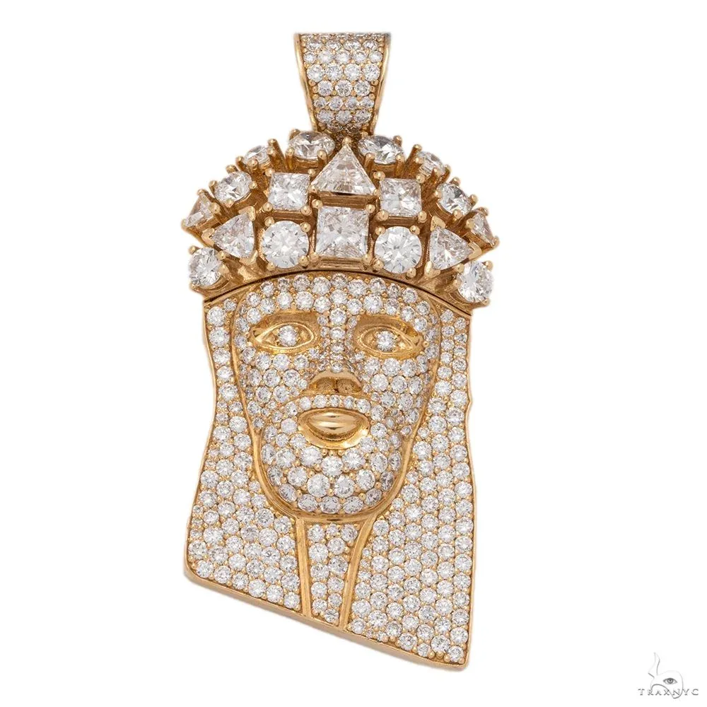 RINA - For Him FACTORY 14K Yellow Gold Jesus Diamond Pendant 7.74 CT 69754 in Rose Gold – Pendant