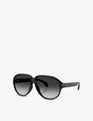 MONCLER ME8001 Halcyonne Pilot-Frame Injected Sunglasses in BLACK, additional product view 2