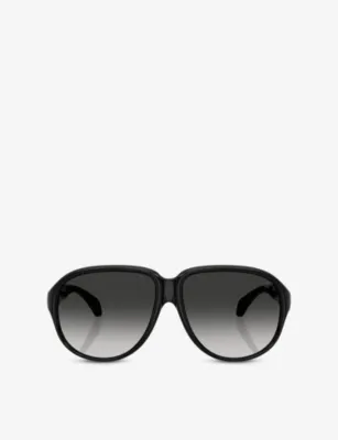 MONCLER ME8001 Halcyonne Pilot-Frame Injected Sunglasses in BLACK – Mens | Sunglasses | Round