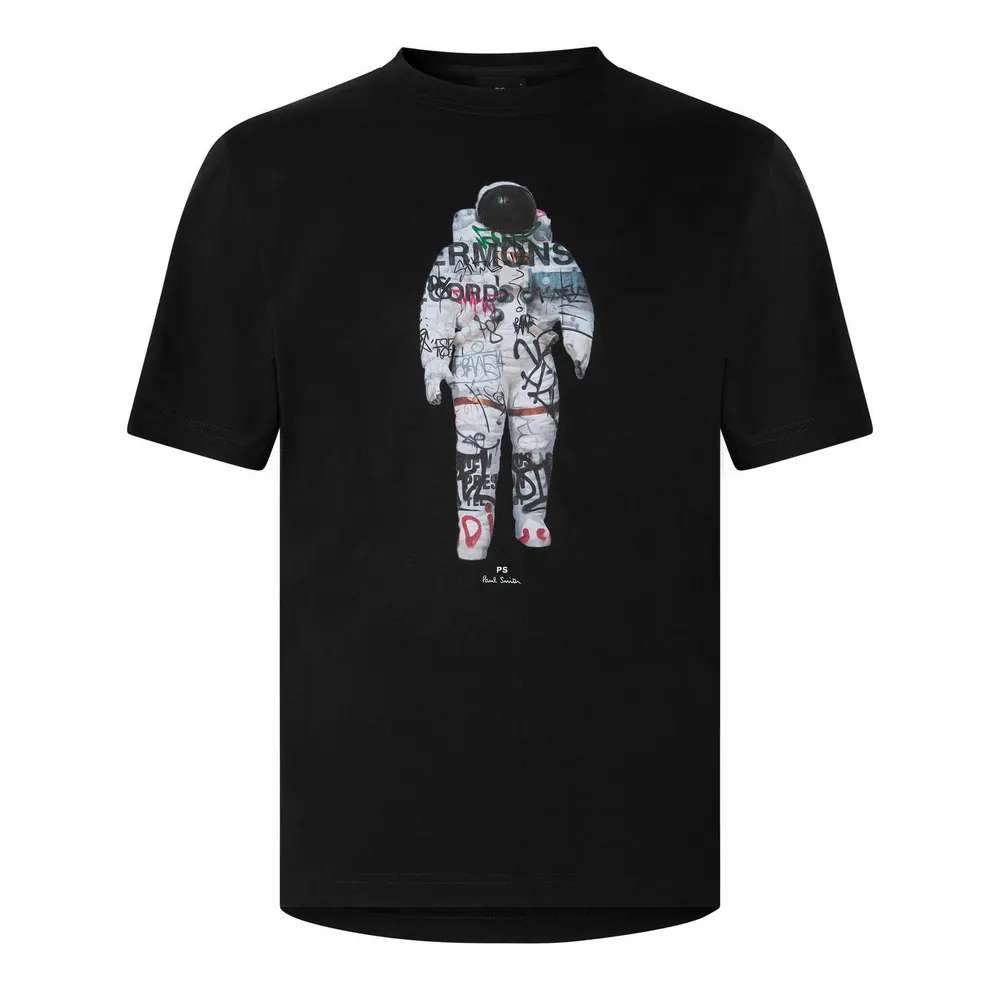 PS Paul Smith Men's Astronaut Cotton Crew-Neck Short-Sleeve Graphic T-Shirt