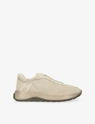 HOGAN Allacciato Suede and Leather Trainers - EUR 44 / 10 UK MEN in BEIGE – Mens | Trainers | Lace up trainers