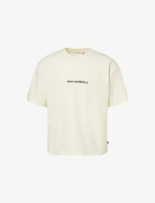 HONOR THE GIFT Don't Overthink It Embroidered Cotton T-Shirt