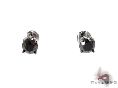RINA - For Him FACTORY Royal Black Diamond Earrings 2 10728 in Rose Gold – Earrings