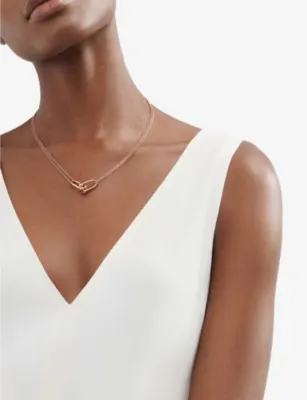 TIFFANY & CO Tiffany HardWear Double Link 18ct rose-gold necklace detail 2