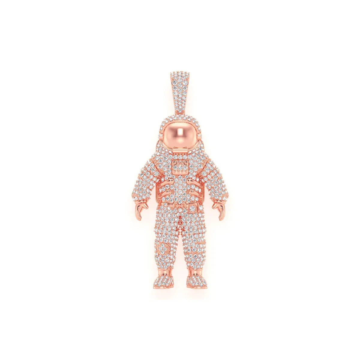 For Him Astronaut Diamond Pendant in 4.25ctw / Rose Gold / Natural Diamond – Pendant