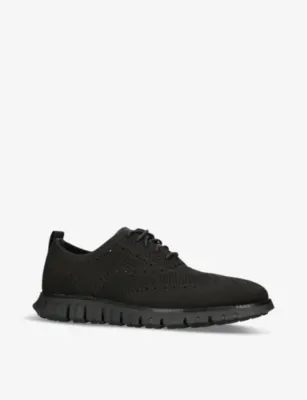 COLE HAAN ZERØGRAND Wingtip Stitchlite knitted Oxford shoes - EUR 44.5 / 10.5 UK MEN in BLACK, additional product view 3