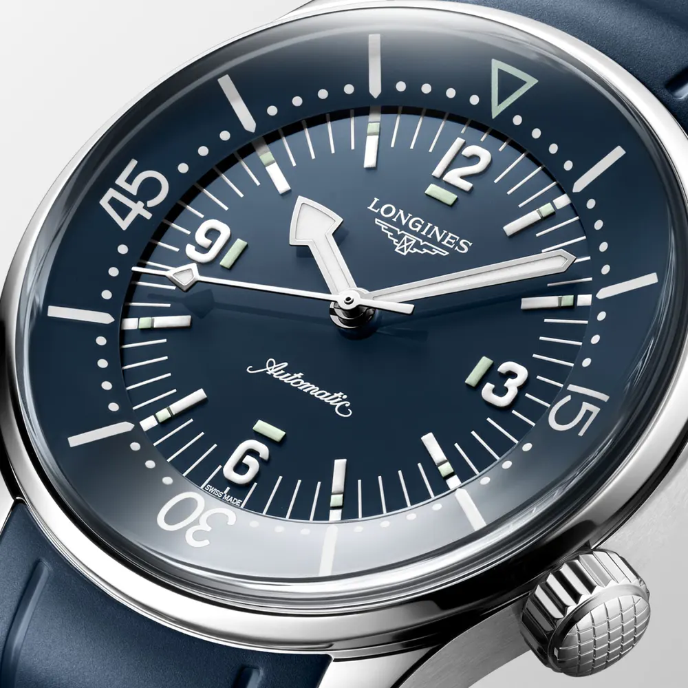 Longines Legend Diver 39mm Mens Watch Blue detail 3