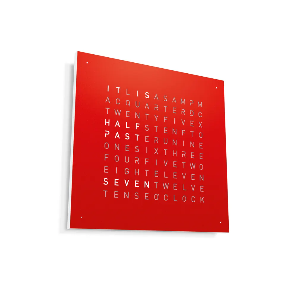 QLOCKTWO CLASSIC Stainless Steel Red Pepper Wall Clock 45cm in Red, additional product view 2