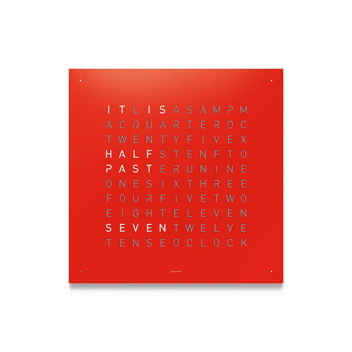QLOCKTWO CLASSIC Stainless Steel Red Pepper Wall Clock 45cm