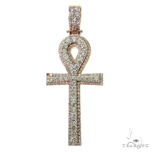 RINA - For Him CUSTOM CVD Diamond Ankh Cross Pendant 68707 – Pendant