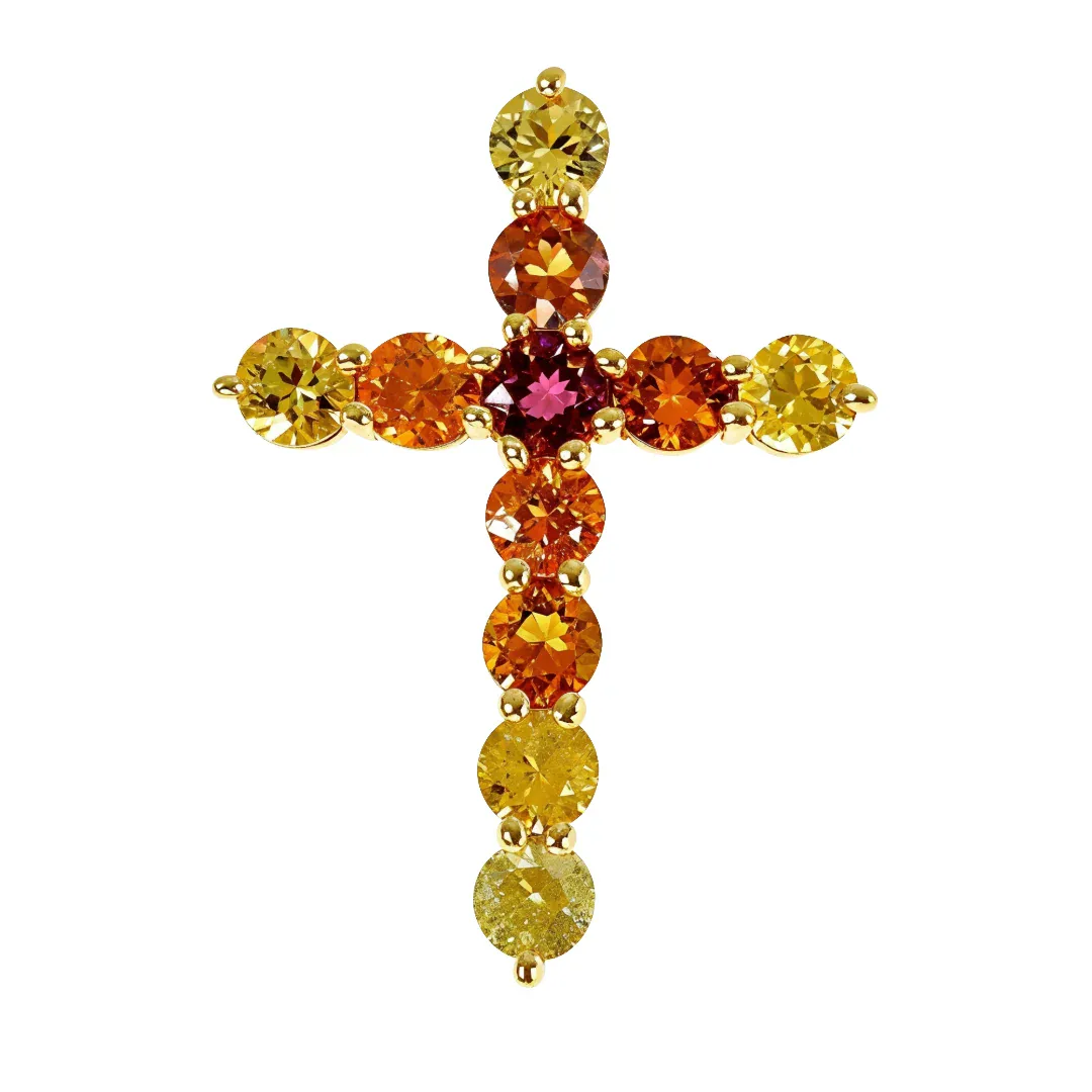 PIA - For Him GEMSTONES Fire Sapphire Cross Pendant 67005 in Rose – Pendant