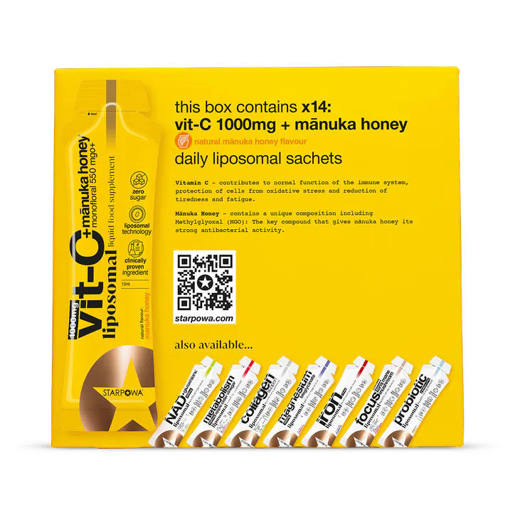 Starpowa Vit-C Liquid Liposomal 1000mg Manuka Honey 550 MGO 14 Sachets detail 3