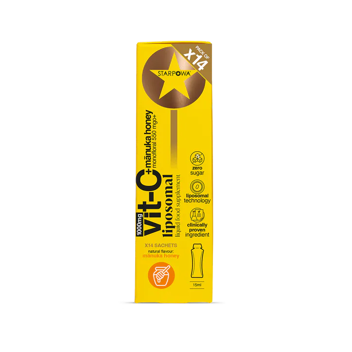 Starpowa Vit-C Liquid Liposomal 1000mg Manuka Honey 550 MGO 14 Sachets