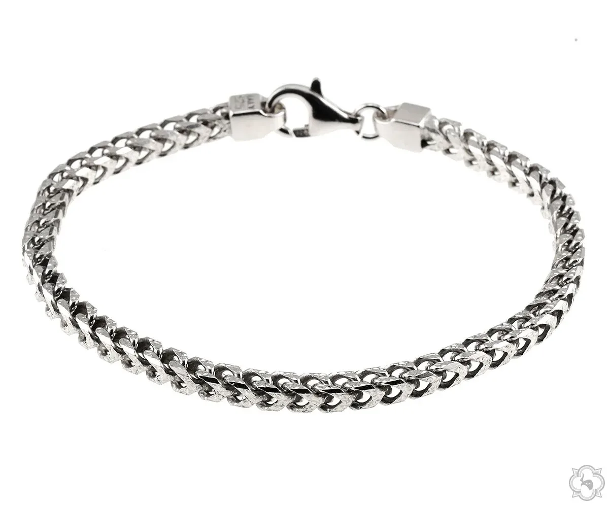 JALGAS - SKYLINE JEWELRY Silver Franco Pave Bracelet 3.8mm 7.5 inches 70636 – Bracelet