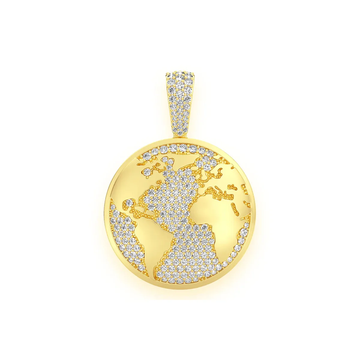 For Him World Globe Diamond Pendant in Rose Gold / Lab Grown Diamond – Pendant