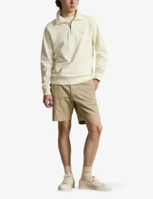 POLO RALPH LAUREN Brand-Embroidered Quarter-Zip Cotton Sweatshirt detail 2