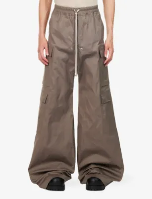 RICK OWENS Cargobelas Flared Cotton Cargo Trousers detail 3