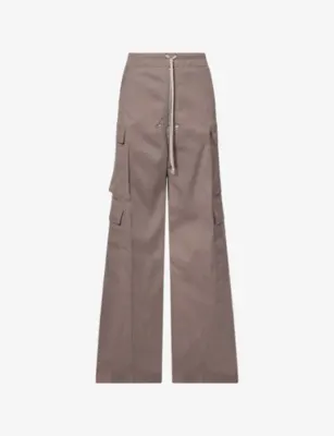 RICK OWENS Cargobelas Flared Cotton Cargo Trousers