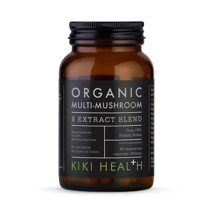KIKI HEALTH Organic 8 Multi Mushroom Extract Blend - 60 Vegicaps