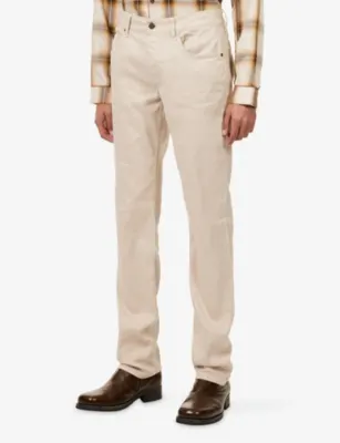 7 FOR ALL MANKIND Straight-Leg Linen And Cotton Denim Jeans detail 3
