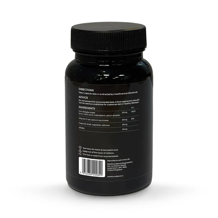 Newfoundland Diagnostics Newfoundland Iron Supplement 60 Capsules, additional product view 3