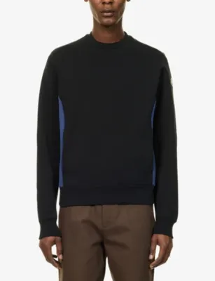 MONCLER Contrast Crewneck Cotton-Jersey Jumper detail 3