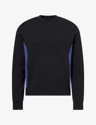 MONCLER Contrast Crewneck Cotton-Jersey Jumper