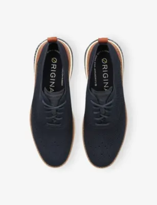 COLE HAAN ZERØGRAND Wingtip Stitchlite knitted Oxford shoes - EUR 40 / 6 UK MEN in NAVY, additional product view 2