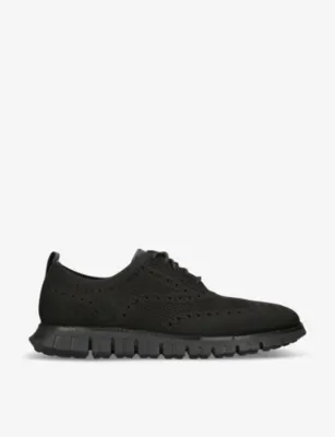 COLE HAAN ZERØGRAND Wingtip Stitchlite knitted Oxford shoes - EUR 40 / 6 UK MEN in BLACK – Mens | Trainers | Lace up trainers