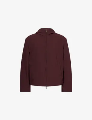 EMPORIO ARMANI Seersucker Hooded Woven Jacket
