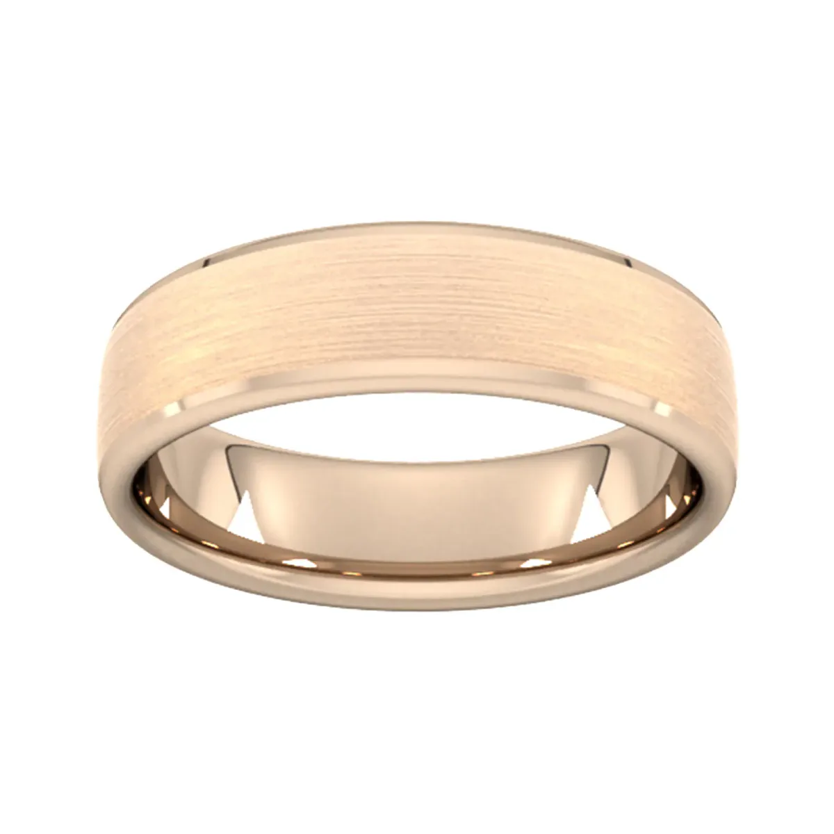 For Him 6mm Slight Court Extra Heavy Polished Chamfered Edges With Matt Centre Wedding Ring In 18 Carat Yellow Gold