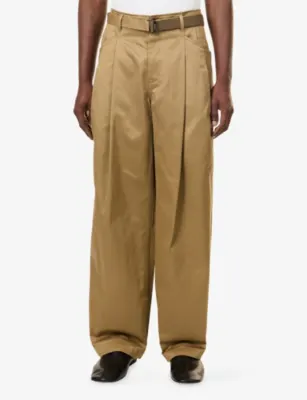 SACAI Double-Pleated Wide-Leg Cotton Chinos detail 3